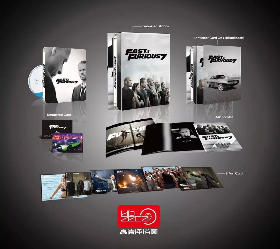 Fast & Furious 7, HdZeta Lenticular Slip BluRay Steelbook, Hd Zeta #1000