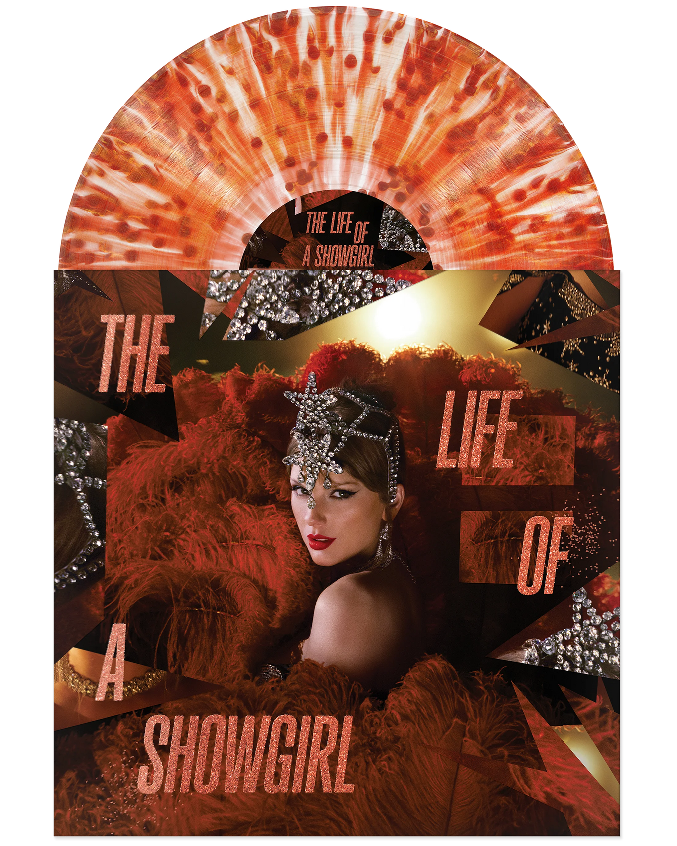 Taylor Swift THE LIFE OF A SHOWGIRL: THE TINY BUBBLES IN CHAMPAGNE EDITION (RED LIPSTICK & LACE TRANSPARENT VINYL) (Use code: FREESHIPPING at Checkout Two orders or more Pre-order Low stock