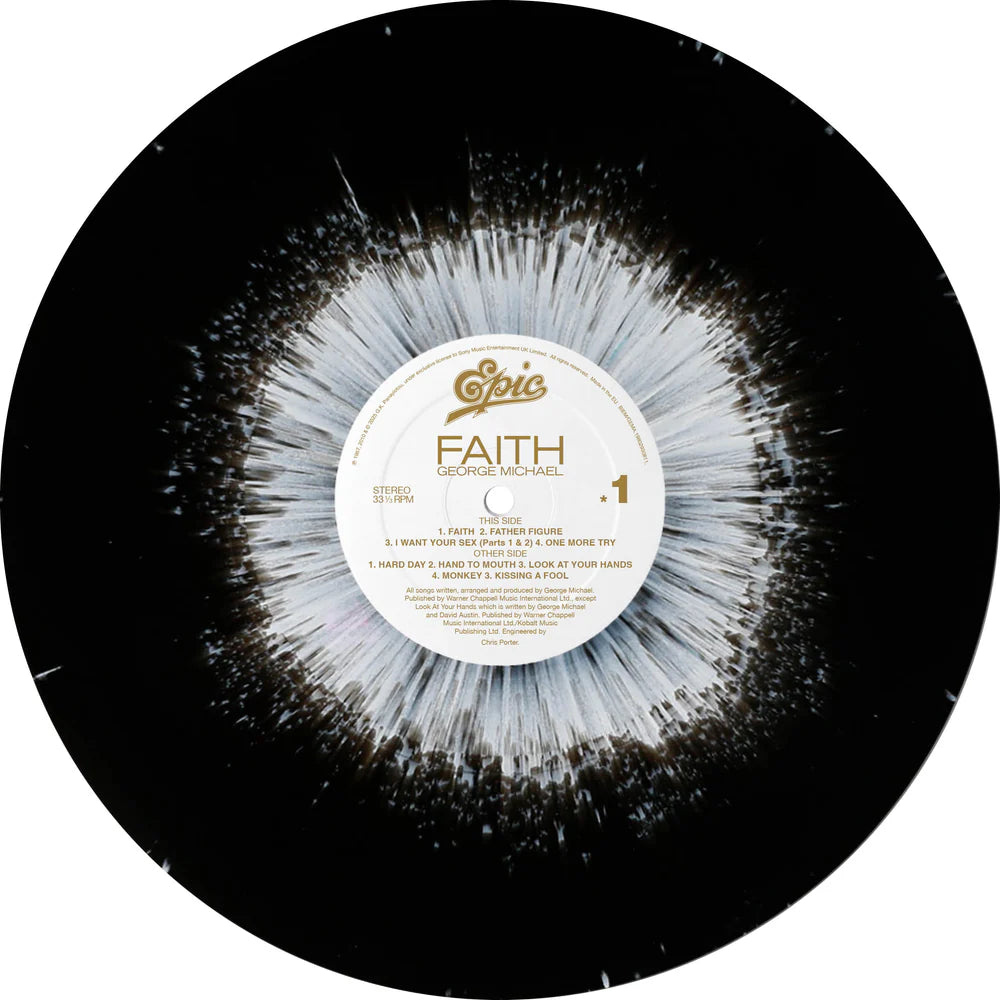 George Michael Faith Blood Records Black And White Splatter Vinyl LP use code (FREESHIPPING at Checkout Two Orders or More UK Only) Pre-Order low stock