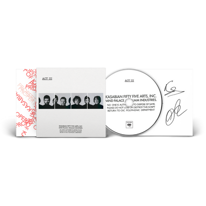 KASABIAN ACT III CD + SIGNED INSERT Use code: FREESHIPPING at Checkout Two Orders or More UK Only)