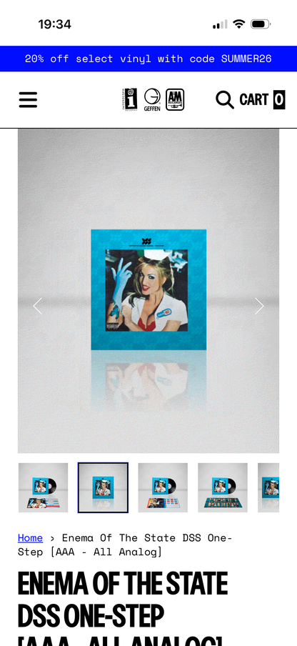 BLINK-182 ENEMA OF THE STATE DSS ONE-STEP [AAA - ALL ANALOG] (Use code: FREESHIPPING at Checkout Two Orders or More UK Only) Pre-Order