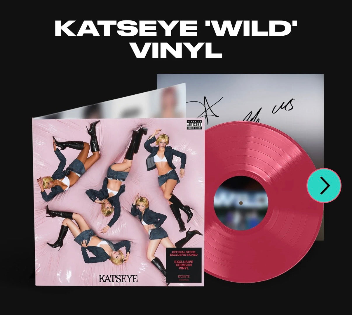 KATSEYE "WILD" STORE EXCLUSIVE CRIMSON VINYL LP Signed (Use code: FREESHIPPING at Checkout Two Orders or More UK Only) pre-order