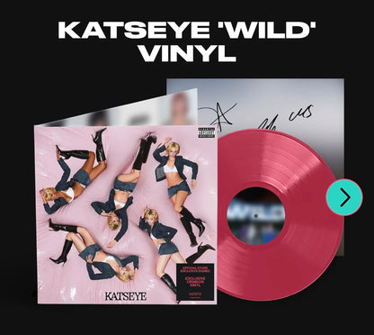 KATSEYE "WILD" STORE EXCLUSIVE CRIMSON VINYL LP Signed (Use code: FREESHIPPING at Checkout Two Orders or More UK Only) pre-order
