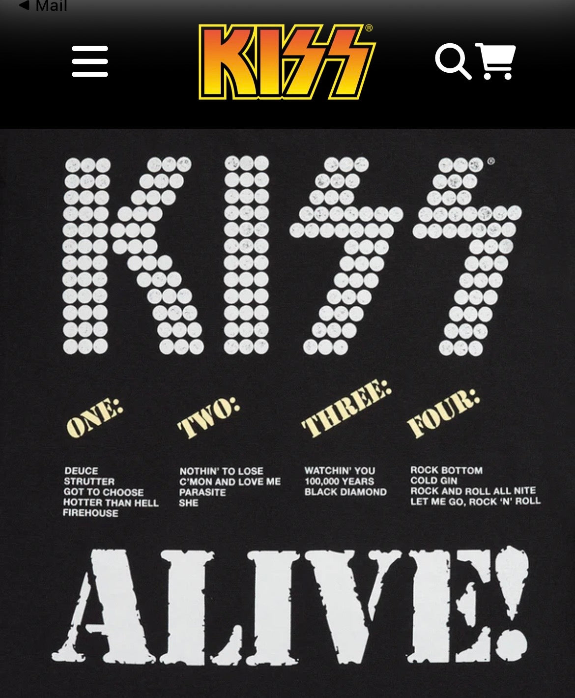 Kiss ALIVE! 50TH ANNIVERSARY SUPER DELUXE 8LP + BLU-RAY AUDIO + ALIVE! TRACK LIST T-SHIRT SIZE L (Pre-Order) low stock ￼