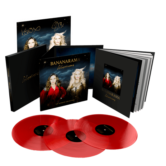 BANANARAMAGLORIOUS - THE ULTIMATE COLLECTION - RED TRANSLUCENT 3XLP WITH HARDBACK BOOK & NUMBERED SLIPCASE (WITH SIGNED PRINT) (Use code: FREESHIPPING at Checkout Two Orders or More UK Only)