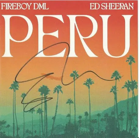 Ed Sheeran Signed Peru Single Fireboy DML CD (Use code: FREESHIPPING at Checkout Two Orders or More UK Only)